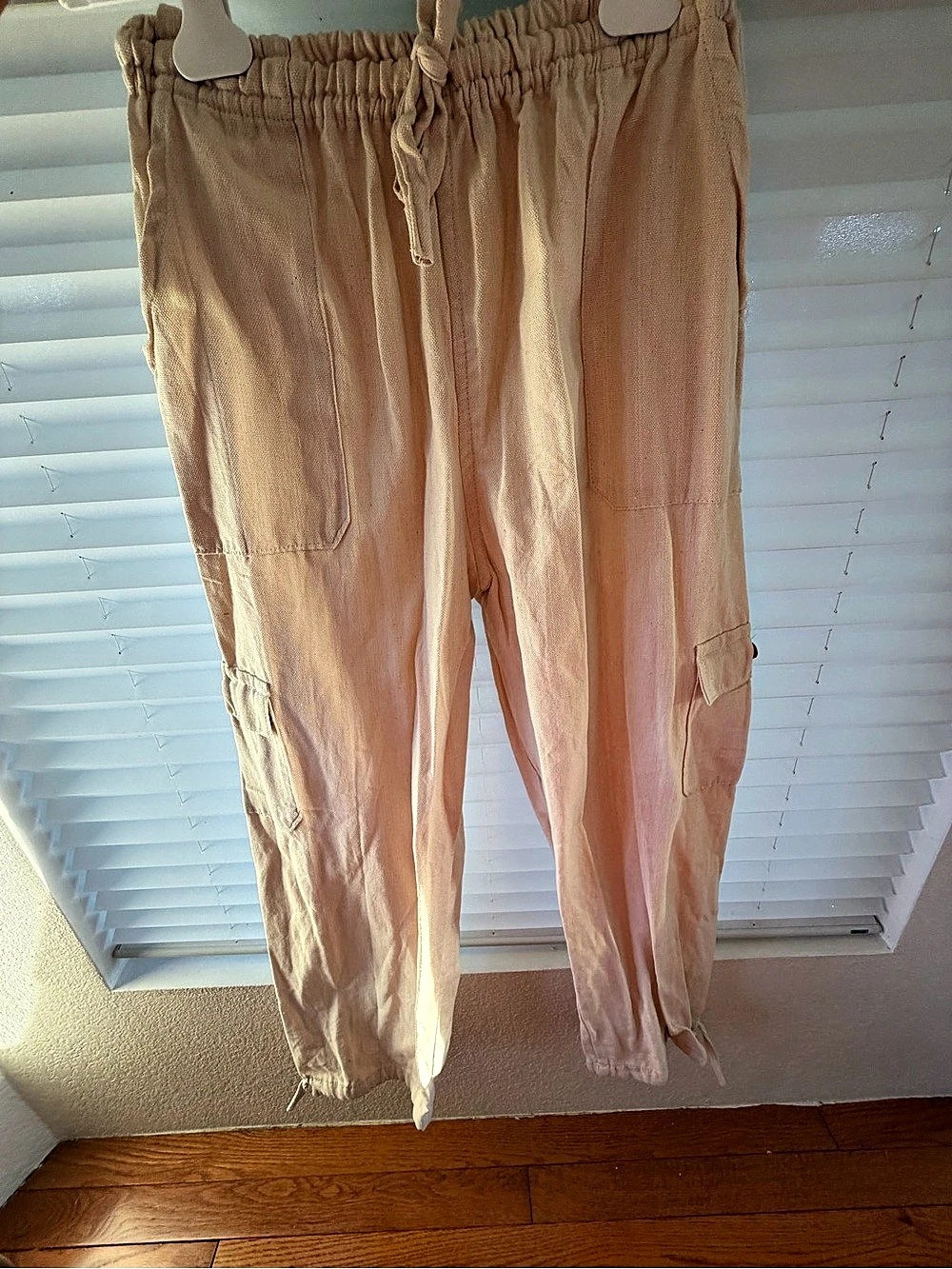 Hand-made Cargo Jogger Pants in Cream